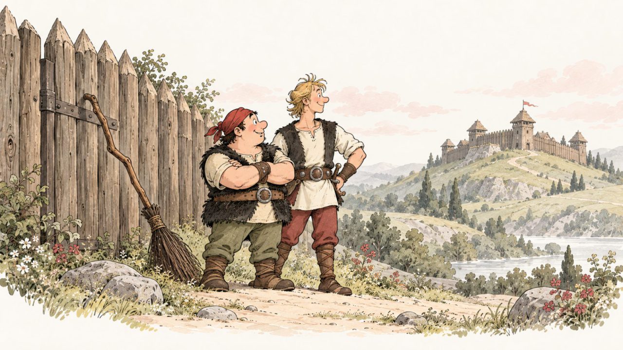 Ilustracja do tekstu: Kajko i Kokosz. Szkoła latania